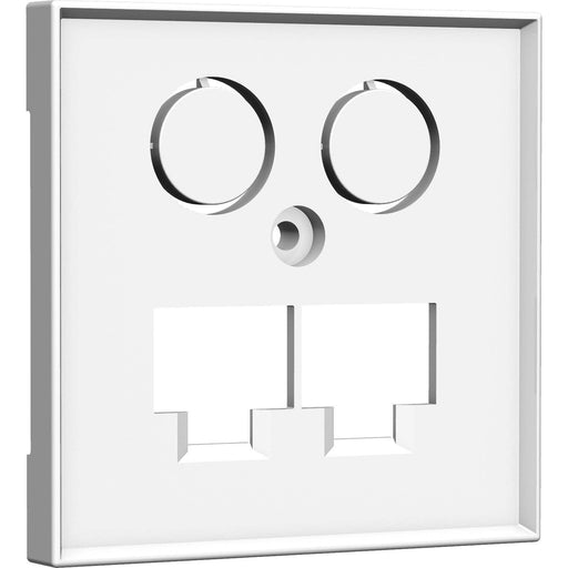 Homeway - Multi-Einsatz/Abdeckung für Daten- und Kommunikations-Anschlusstechnik Zentralplatte TV+LAN/LAN HW-ZLLRWM55V1 55x55mm rwm