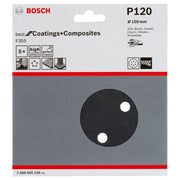 Bosch - Schleifpapier/Schleifvlies PRO F355 Schleifblatt, 150 2608605126 mm, G120, 5-tlg