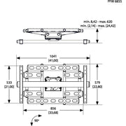 Vogels - Halterung für Audio-/Videosysteme Display Wandhalterung PFW6855 sw dreh-/neigbar,227kg