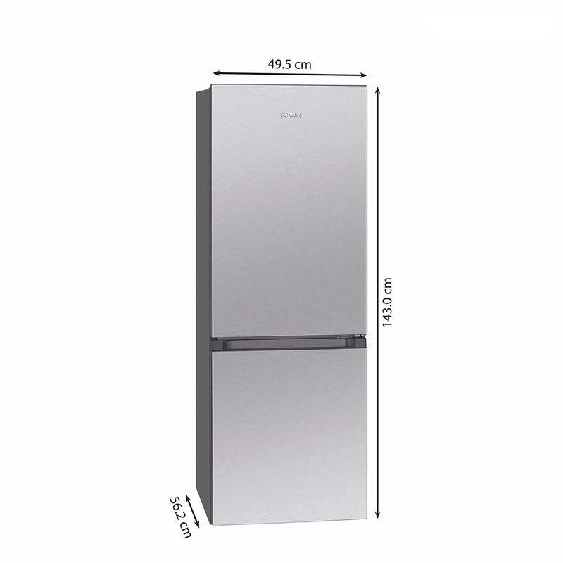 Bomann DA - Kühl-/Gefrierkombination Kühl/Gefrierkombi KG 322.1 inox-look 143cm,165L