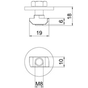 OBO Bettermann - Hammerkopfschraube Schraube mit Hammermutter SKS HM A2 − 20 Stück