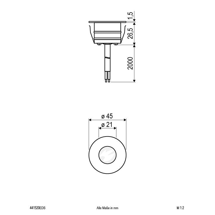 EVN Lichttechnik - Bodeneinbauleuchte LED Bodenleuchte 441520EDS IP 650, 3000K 36lm