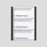 Siedle&Söhne - Zubehör/Ersatzteile für Türkommunikation Namensschild graph-met kpl 200029791-00 f.TM 612-3 GM