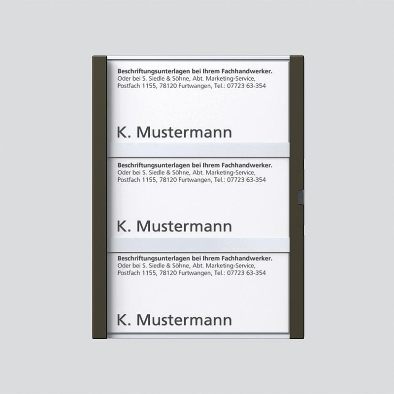 Siedle&Söhne - Zubehör/Ersatzteile für Türkommunikation Namensschild graph-met kpl 200029791-00 f.TM 612-3 GM