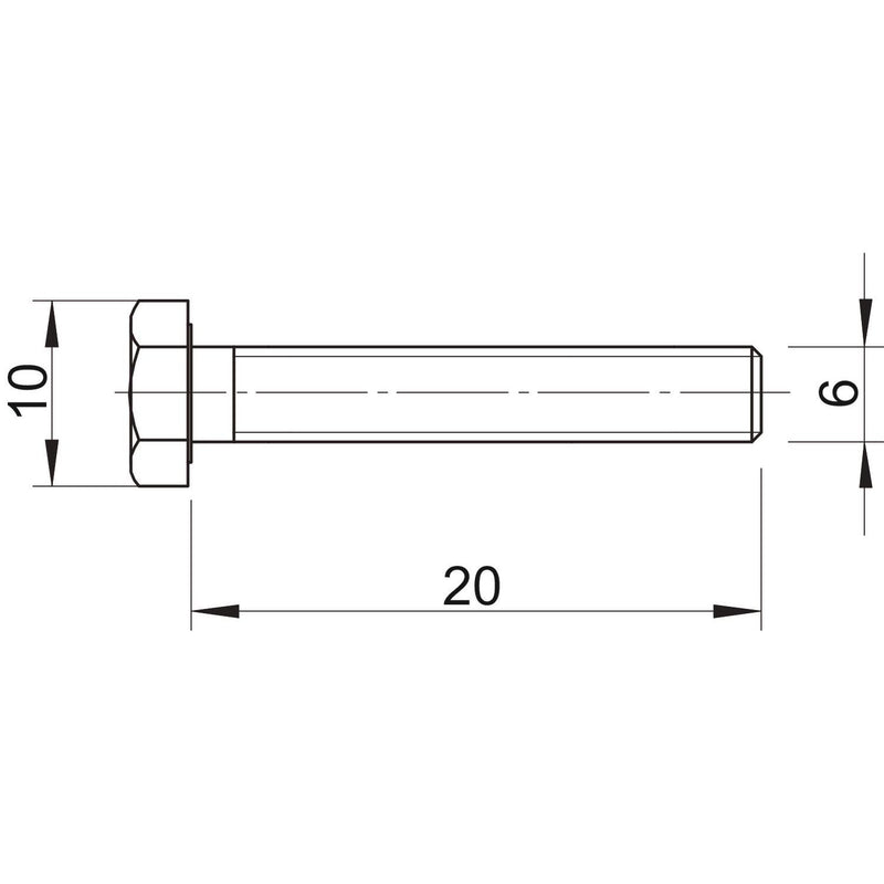 OBO Bettermann - Maschinenschraube/Bolzen Sechskantschraube SKS M6x20 ZL − 100 Stück