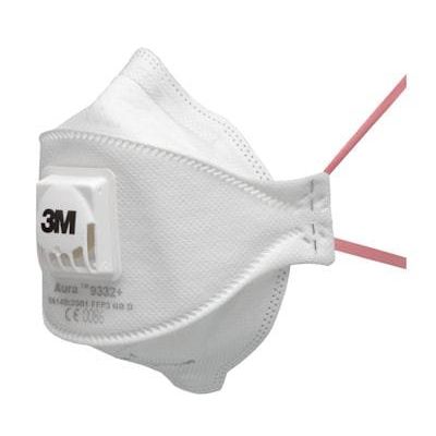 3M - Atemschutzmaske Aura Atemschutzmaske FFP3 9332+BV (VE10) mit Ventil − 12 Packung