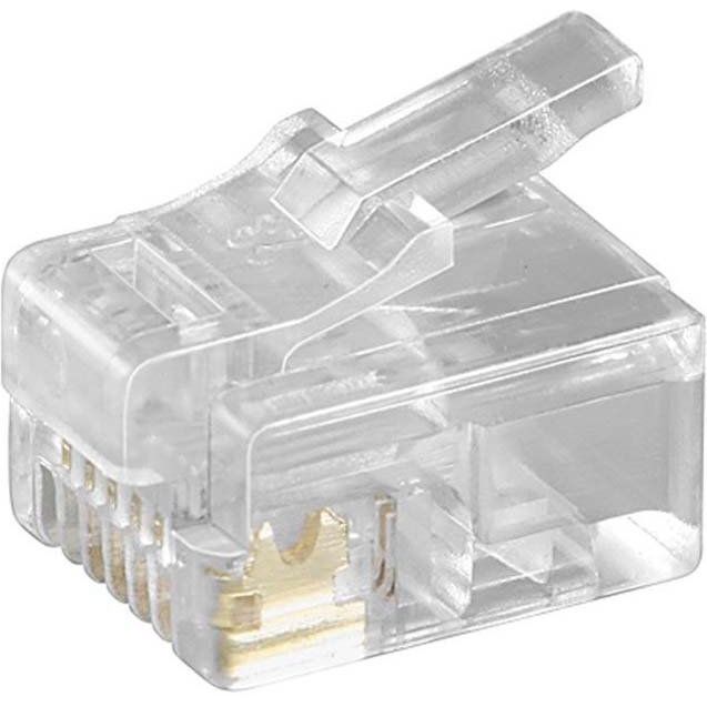 Goobay - Modularer Steckverbinder RJ12 Stecker 6(6) 58626 UTP für Rundkabel − 10 Stück