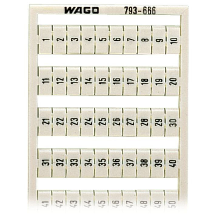 WAGO - Klemmenmarkierung WMB-Bezeichnungssystem 793-666 S: 1-50 (2x) − 5 Stück