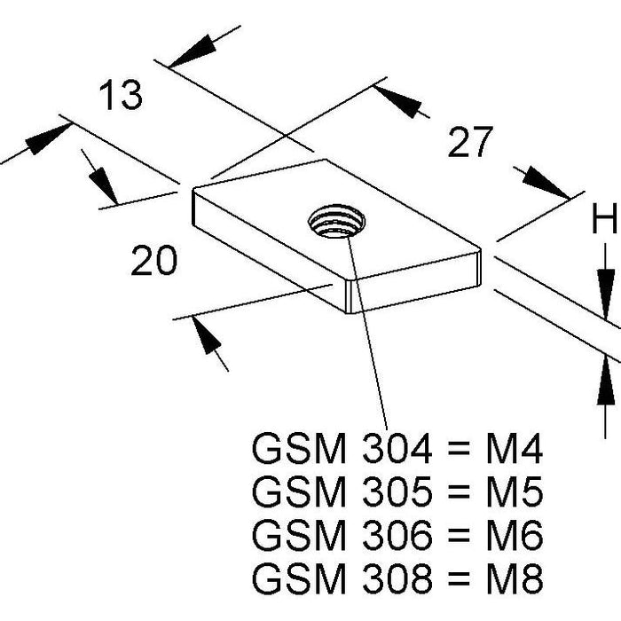 Niedax - Gleitmutter Gleitmutter GSM 305 − 100 Stück
