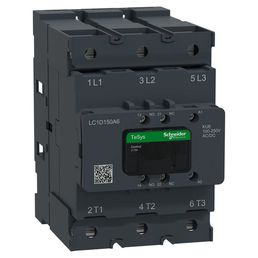 Schneider Electric - Leistungsschütz zum Schalten von Wechselstrom Schütz 3P 150A AC3 LC1D150A6KUE 100-250V AC/DC 1S1Ö − 1 Stück