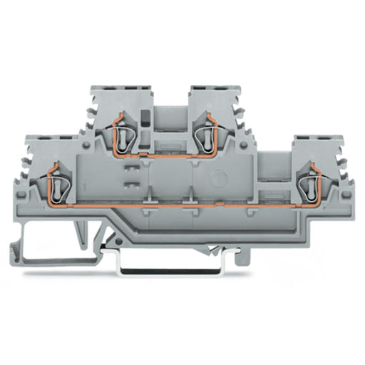 WAGO - Durchgangs-Reihenklemme Doppelstockklemme 279-501 L/L,grau − 50 Stück