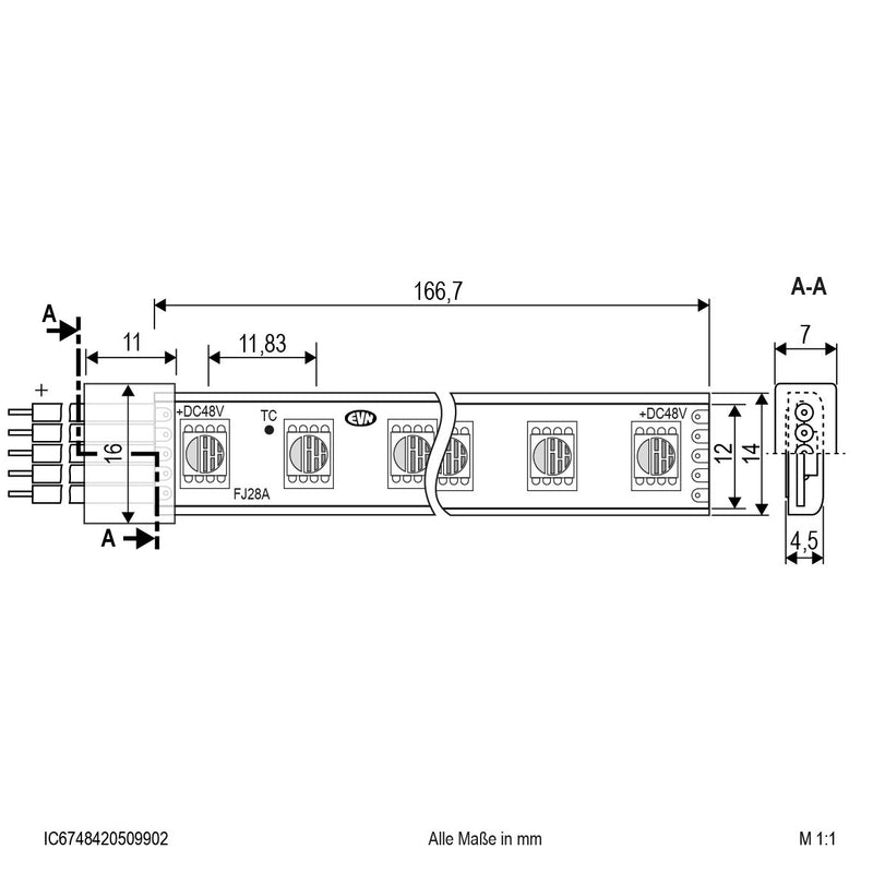EVN Lichttechnik - Lichtschlauch/-band LED-Stripe IP67 5m IC6748420509902 3000K RGBW