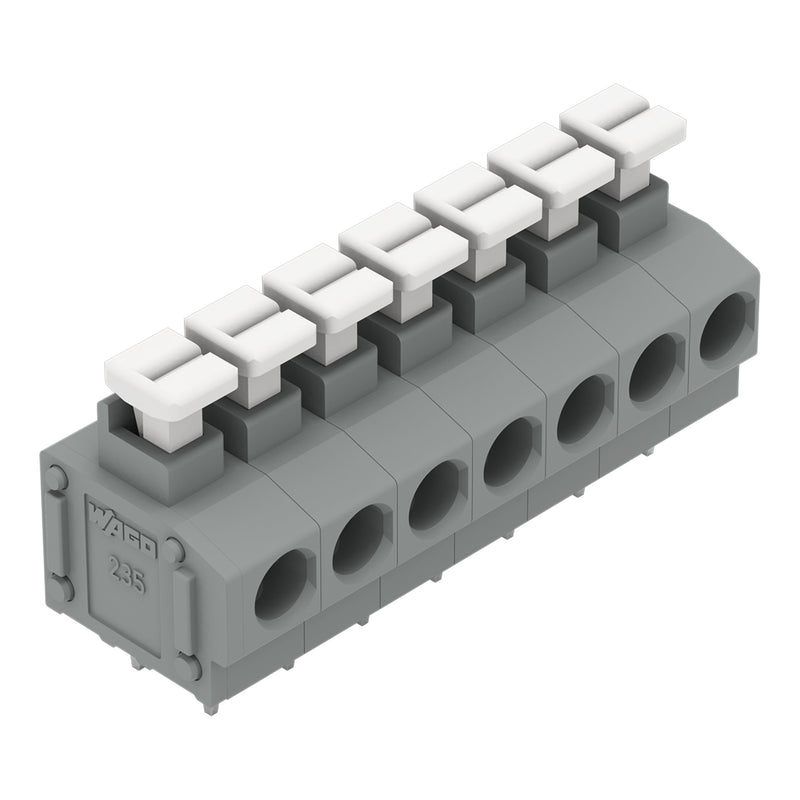WAGO - Leiterplattenklemme 235-407/331-000 Drücker,1,5mm²,grau − 30 Stück