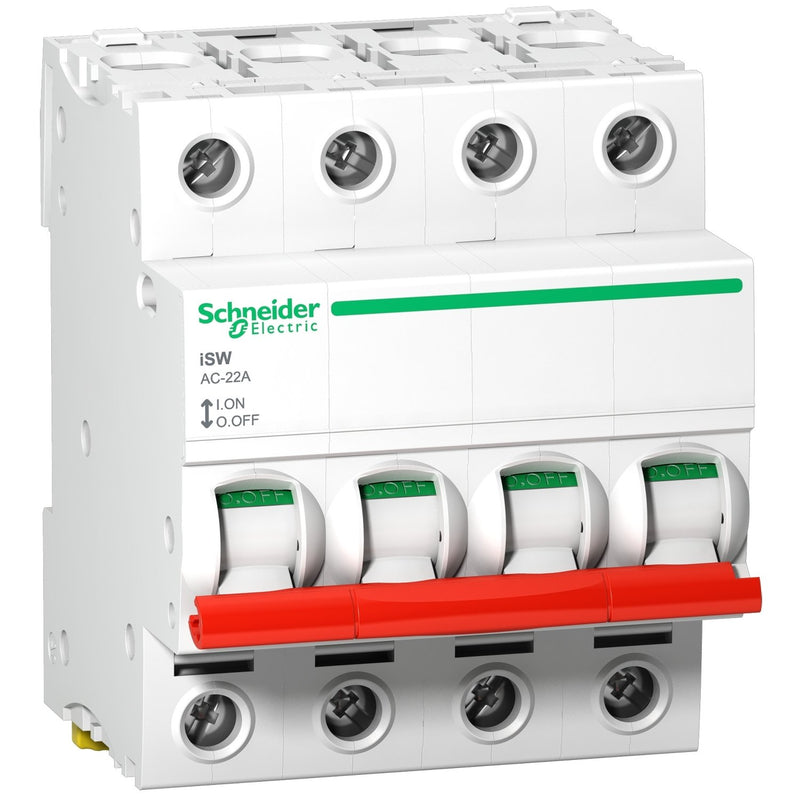 Schneider Electric - Schalter für Reiheneinbau LastLasttrennschalter iSW A9S66463 4P,63A,415V AC