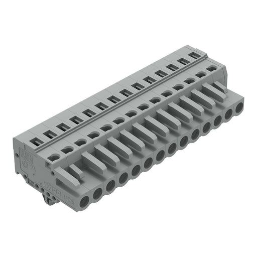 WAGO - Kabelsteckverbinder für Leiterplattensteckverbinder 1-Leiter-Federleiste 231-114/008-000 CAGECLAMP,2,5 mm²,gr − 25 Stück