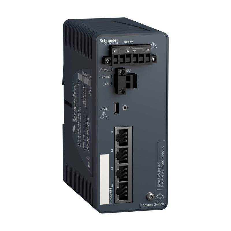 Schneider Electric - Netzwerk Switch Modicon Managed Switch MCSESM043F23F0 4 Ports Kupfer