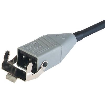 Hirschmann ICON - Rundsteckverbinder, feldkonfektionierbar (Industriesteckverbinder) Stecker STAS 3 k 075 SI 1m mit Leitung − 10 Stück