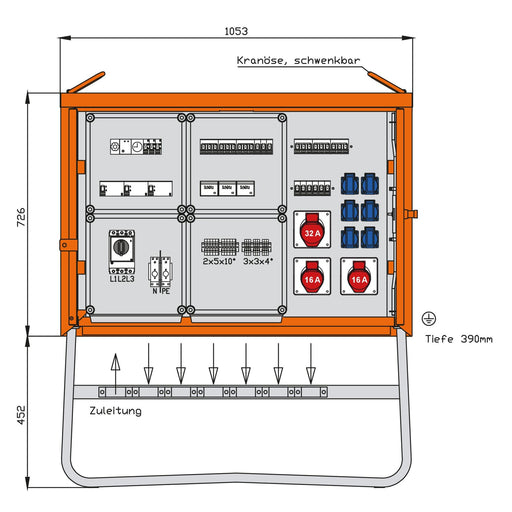 Walther Werke - Baustromverteiler Beleuchtungsverteiler WV0263BER1 44kVA