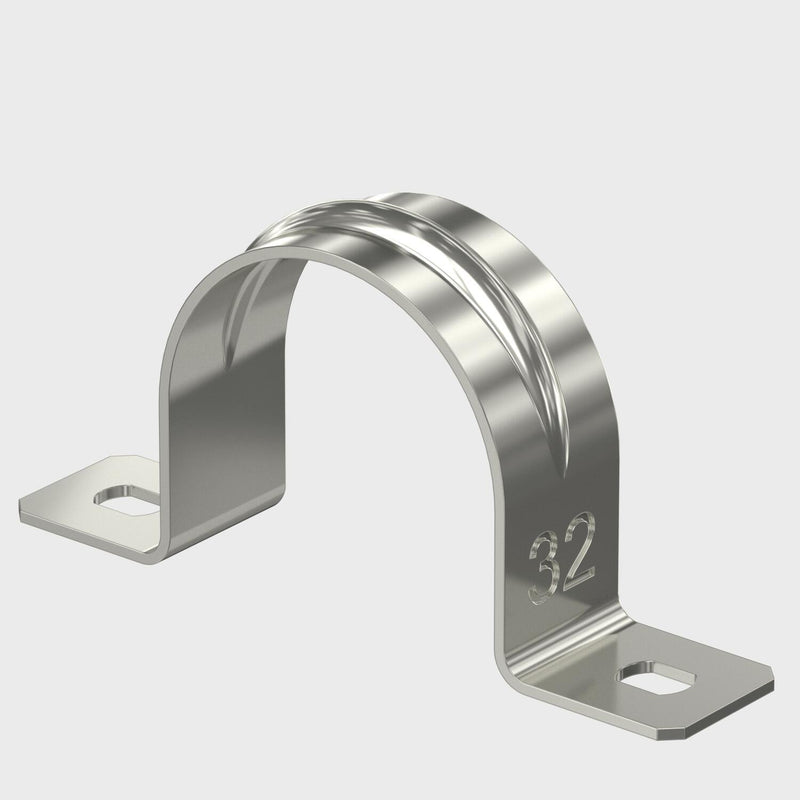 OBO Bettermann - Befestigungsschelle für Kabel/Rohre Befestigungsschelle 605 32 A4 32mm zweilappig − 100 Stück