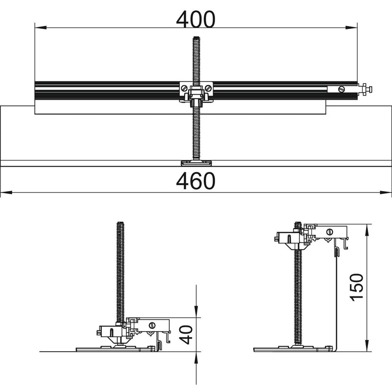 OBO Bettermann Vertr - Abzweigeinheit Unterflurkanal estrichbündig offen Abzweig OKA-G40040150FBR rechts
