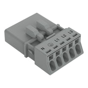WAGO - Steckverbinder für steckbare Gebäudeinstallation Stecker 5-polig 890-255/060-000 Kod. B,grau − 50 Stück