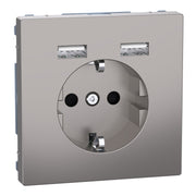 Merten - Steckdose SCHUKO-Steckdose MEG2366-6050 m.USB Ladegerät nmet