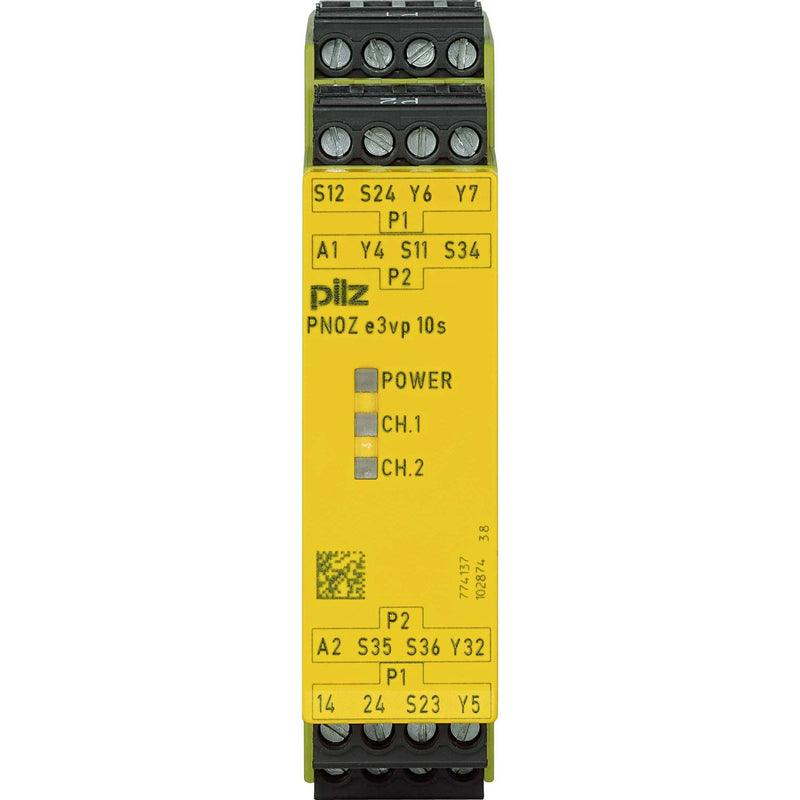 Pilz - Gerät zur Überwachung von sicherheitsgerichteten Stromkreisen Sich.sensor.Auswertegerät PNOZ e3vp #774137 10/24VDC 1so 1so t