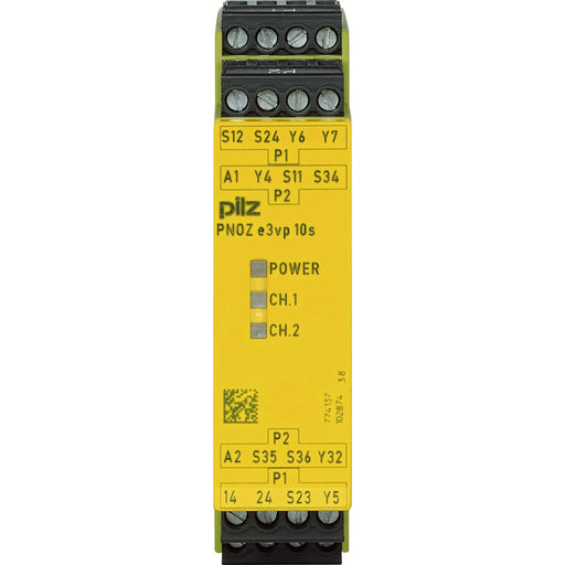 Pilz - Gerät zur Überwachung von sicherheitsgerichteten Stromkreisen Sich.sensor.Auswertegerät PNOZ e3vp #774137 10/24VDC 1so 1so t
