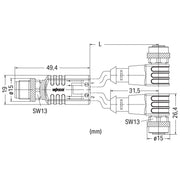 WAGO - Konfektioniertes Sensor-Aktor-Kabel Sensor-/Aktorleitung 756-5517/040-010 M12A-Stecker axial