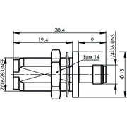 Telegärtner - Koax-Kupplung Adapter TNC-SMA (F-F) 100023868 50Ohm m.Flan. 18GHz − 5 Stück