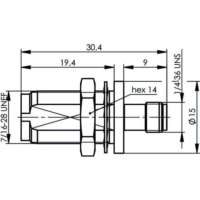 Telegärtner - Koax-Kupplung Adapter TNC-SMA (F-F) 100023868 50Ohm m.Flan. 18GHz − 5 Stück