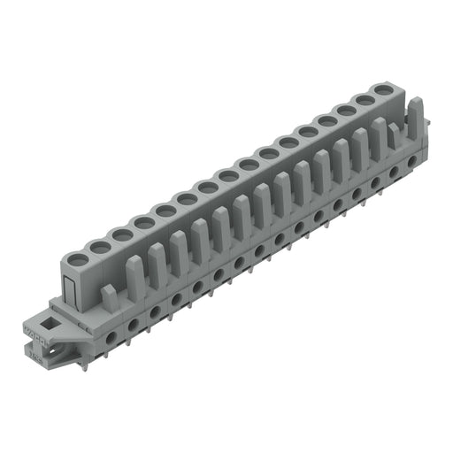 WAGO - Leiterplattensteckverbinder THT-Federleiste gerade 232-146/031-000 Rastermaß 5mm,grau − 10 Stück