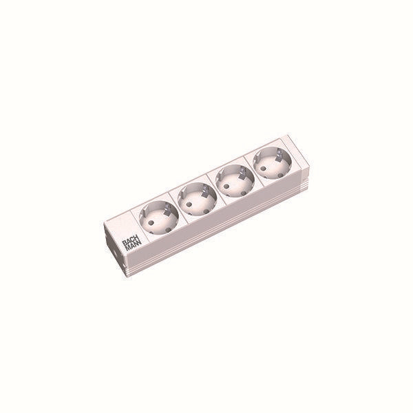 Bachmann - Mehrfachsteckdose 10Zoll Steckdosenleiste 333.0122 1HE, RAL7035