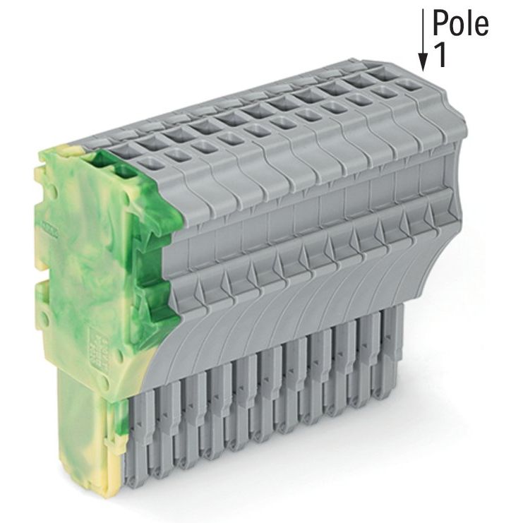 WAGO - Ein- und mehrpolige Klemmenleiste 1-Leiter-Federleiste 2020-112/000-037 1,5 mm²,gn-ge/gr − 20 Stück