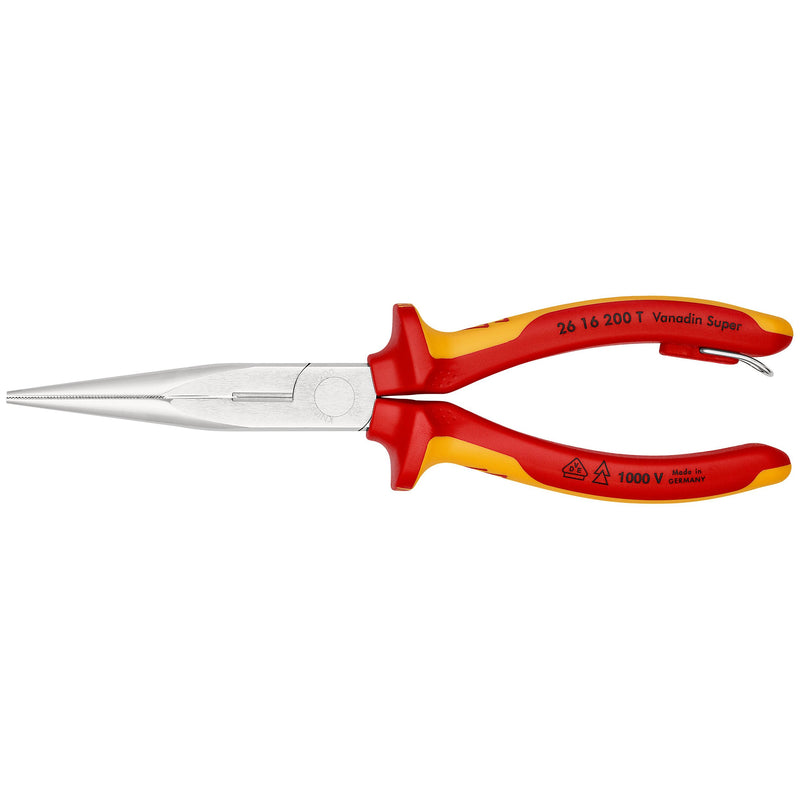 Knipex - Flachzange VDE Flachrundzange 26 16 200 T 200mm, mit Schneide