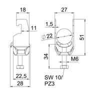 OBO Bettermann - Bügelschelle BS-U1-M-22 A2 16-22mm − 25 Stück