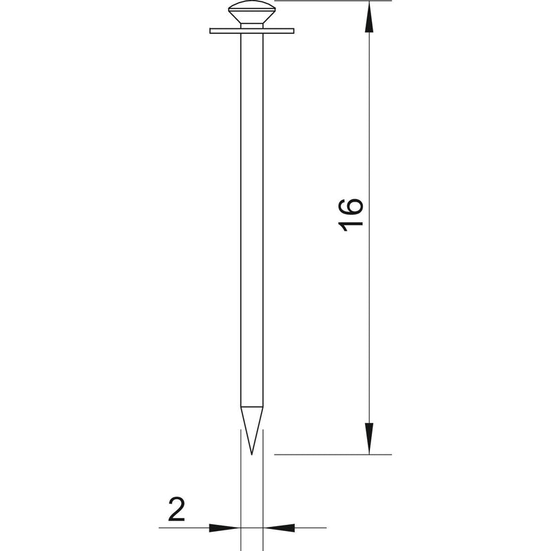 OBO Bettermann - Nagel IMPU-Stahlnadel 500 16 blau − 100 Stück