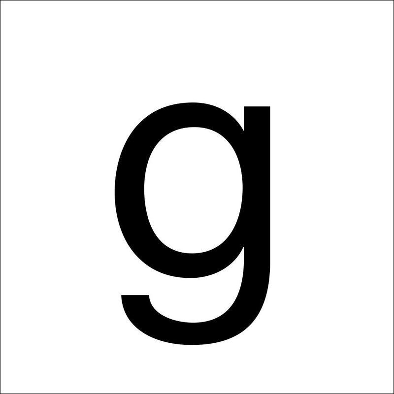 RZB - Beschriftung Buchstaben/Zahlen Buchstabe "g" 99221.003.G/K 60mm  − 1 Stück