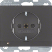 Berker - Steckdose SCHUKO-Steckdose anth/ma 41097006 LED-Orientierg-licht