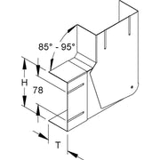 Niedax - Flachwinkel für Geräteeinbaukanal GK-Vertikaleck 90Gr. GKVV 170-78T60 S 170x61mm − 2 Stück