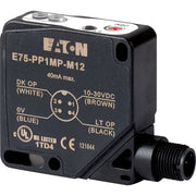 Eaton - Lichttaster energetisch Näherungssensor 10-30V DC E75-PPA025P-M12 Sn=3-25cm 10-30V