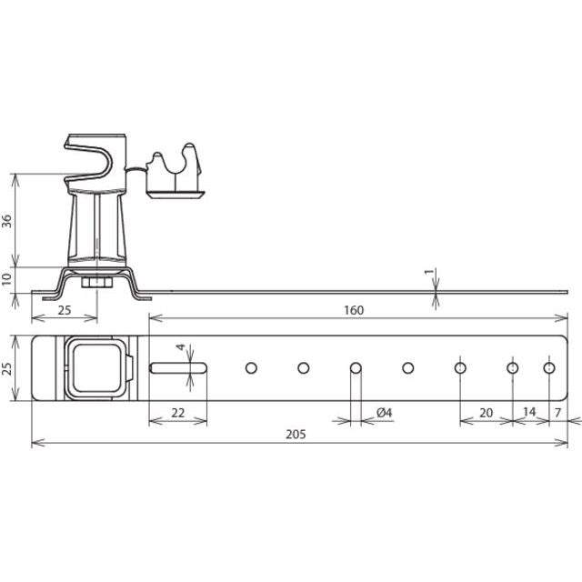 DEHN - Dachleitungshalter für Blitzschutz Dachleitungshalter DLHDS8H36L205GRAL DEHNsnap Al/K-grau