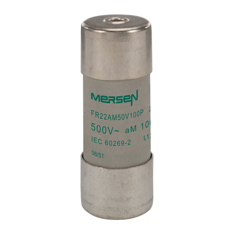 Mersen - Zylindrische Sicherung Sicherungseinsatz zylindr. FR22AM50V100P aM 22x58 100A − 10 Stück