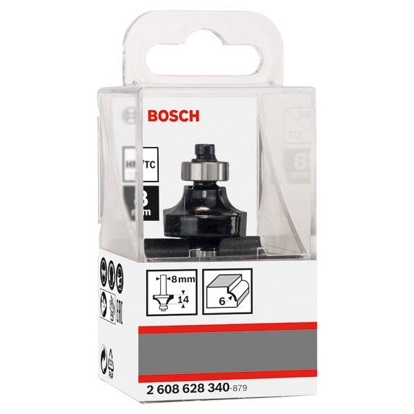 Bosch - Fräser PRO Abrundfräser, 2608628340 R 6, Schaft 8 mm
