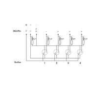 WAGO - Passiver Sensor-/Aktor-Verteiler (ohne Leitung) M12-Sensor-/-Aktorbox 757-144 4-fach,4-polig − 1 Stück