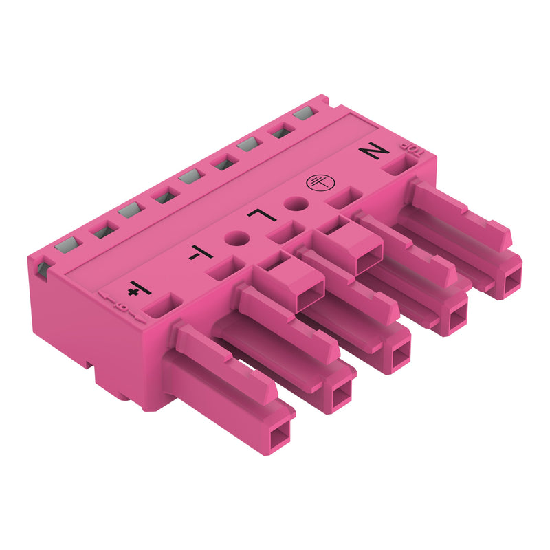 WAGO - Steckverbinder für steckbare Gebäudeinstallation Buchse 5-polig 770-285/080-000 Kod. B,pink − 50 Stück