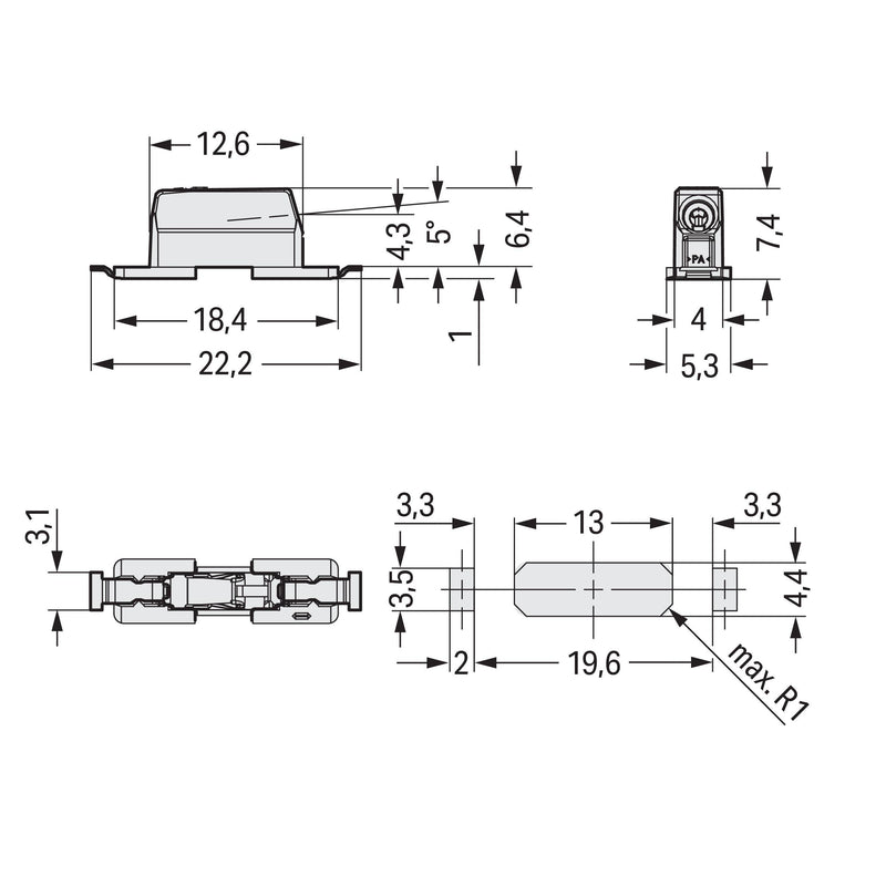 WAGO GmbH & Co. KG - Ein- und mehrpolige Klemmenleiste SMDThroughBoard-Leiterplk. 2070-461/998-606 0,75 mm² − 7020 Stück
