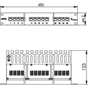 Telegärtner - Patchpanel Kupfer 19" ISDN-Panel 25-Port MPPISDN 25-H kurz 1HE, RAL7035