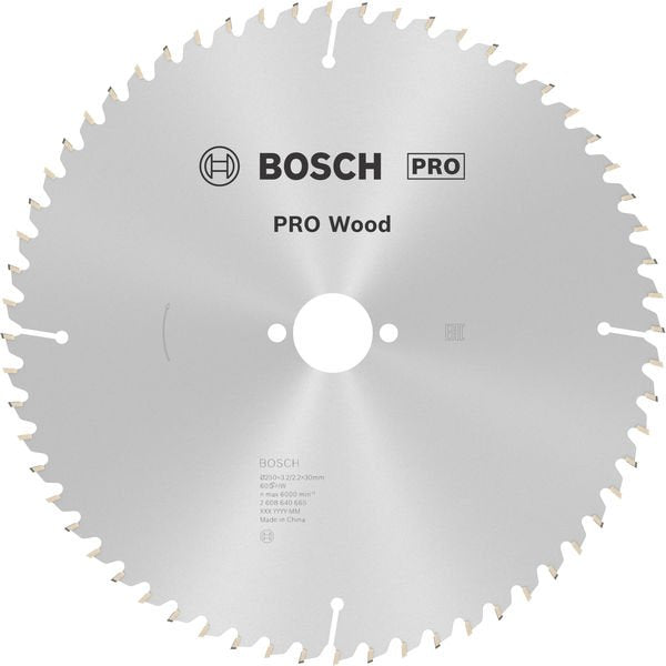 Bosch - Kreissägeblatt PRO Wood Kreissägeblatt, 2608640665 250 x 3,2 x 30 mm
