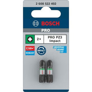 Bosch - Bit PRO Pozidriv Impact Bit, 2608522402 PZ3, 25 mm, 2-tlg